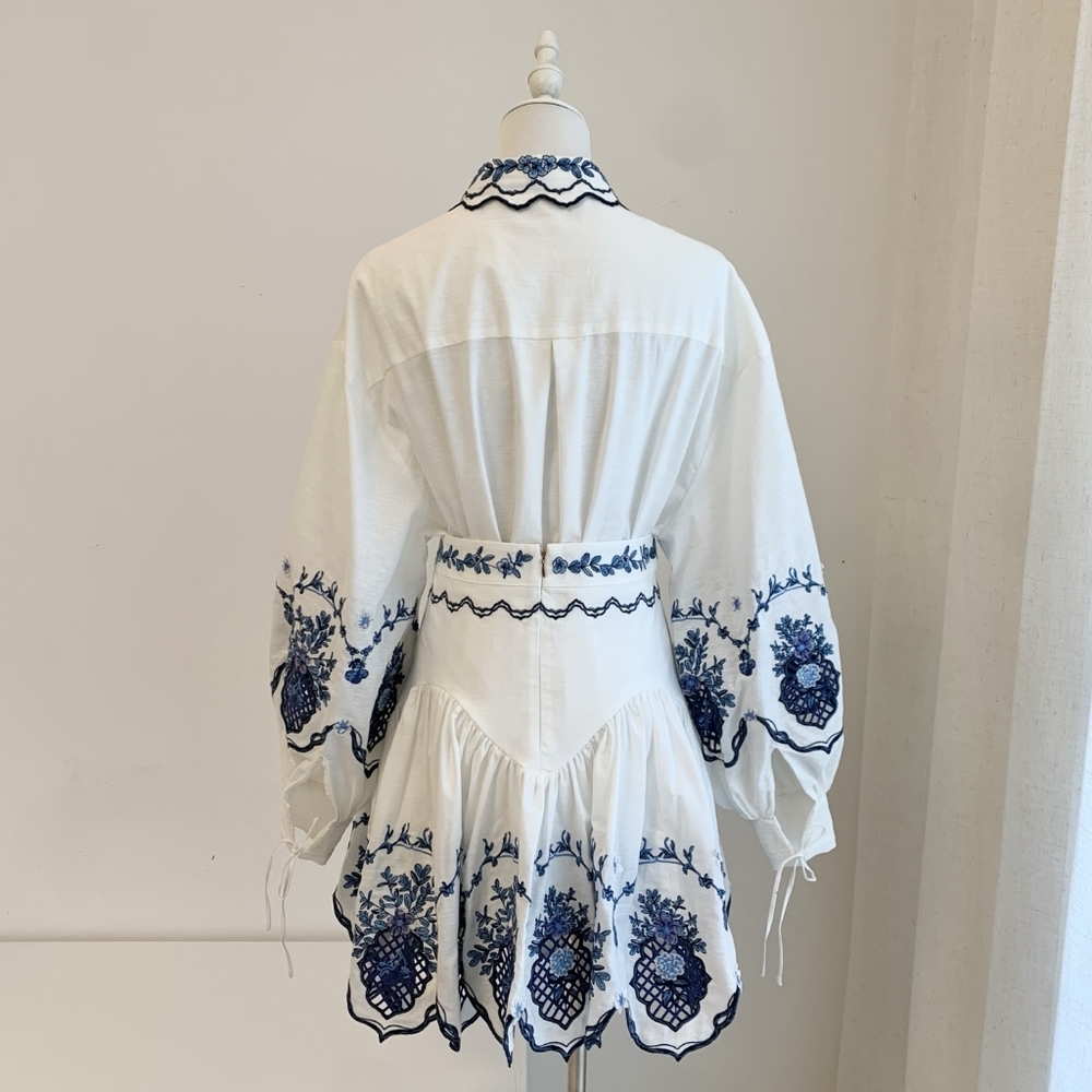 Agua By Agua Bendita Abadía appliquéd embroidered linen shirt - Picture 15 of 15